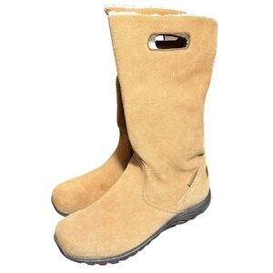 Skechers‎ Womens Faux Shearling Lined Leather Brown Tan Winter Boots Shoes 7.5